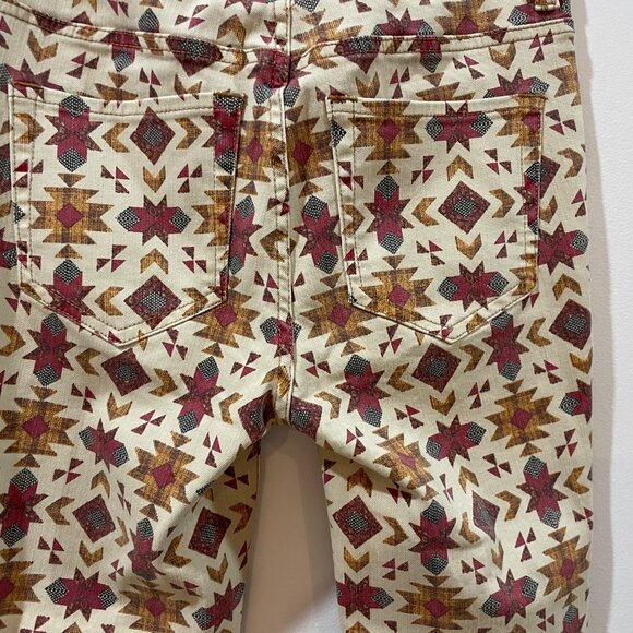 Free People "We The Free" Aztec Print High Rise Raw Hem Jeans 27 - Picture 8 of 13